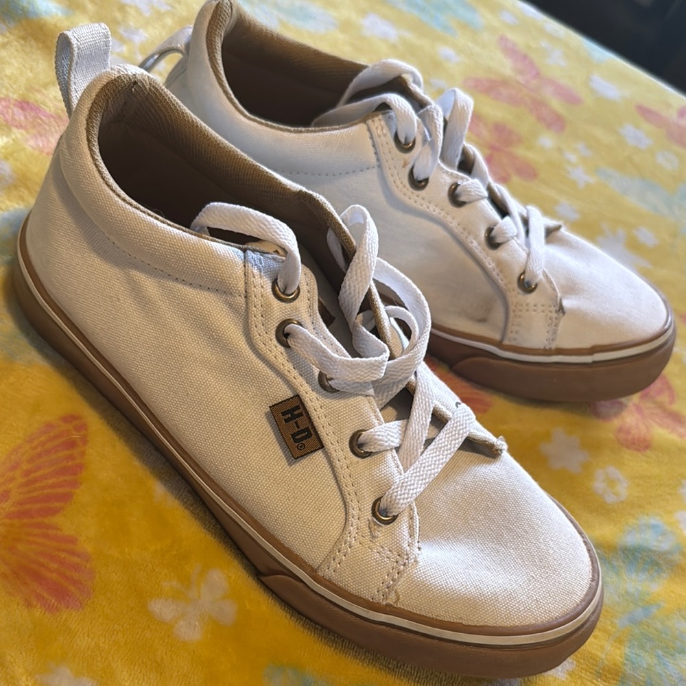 Harley-Davidson White Canvas Sneakers